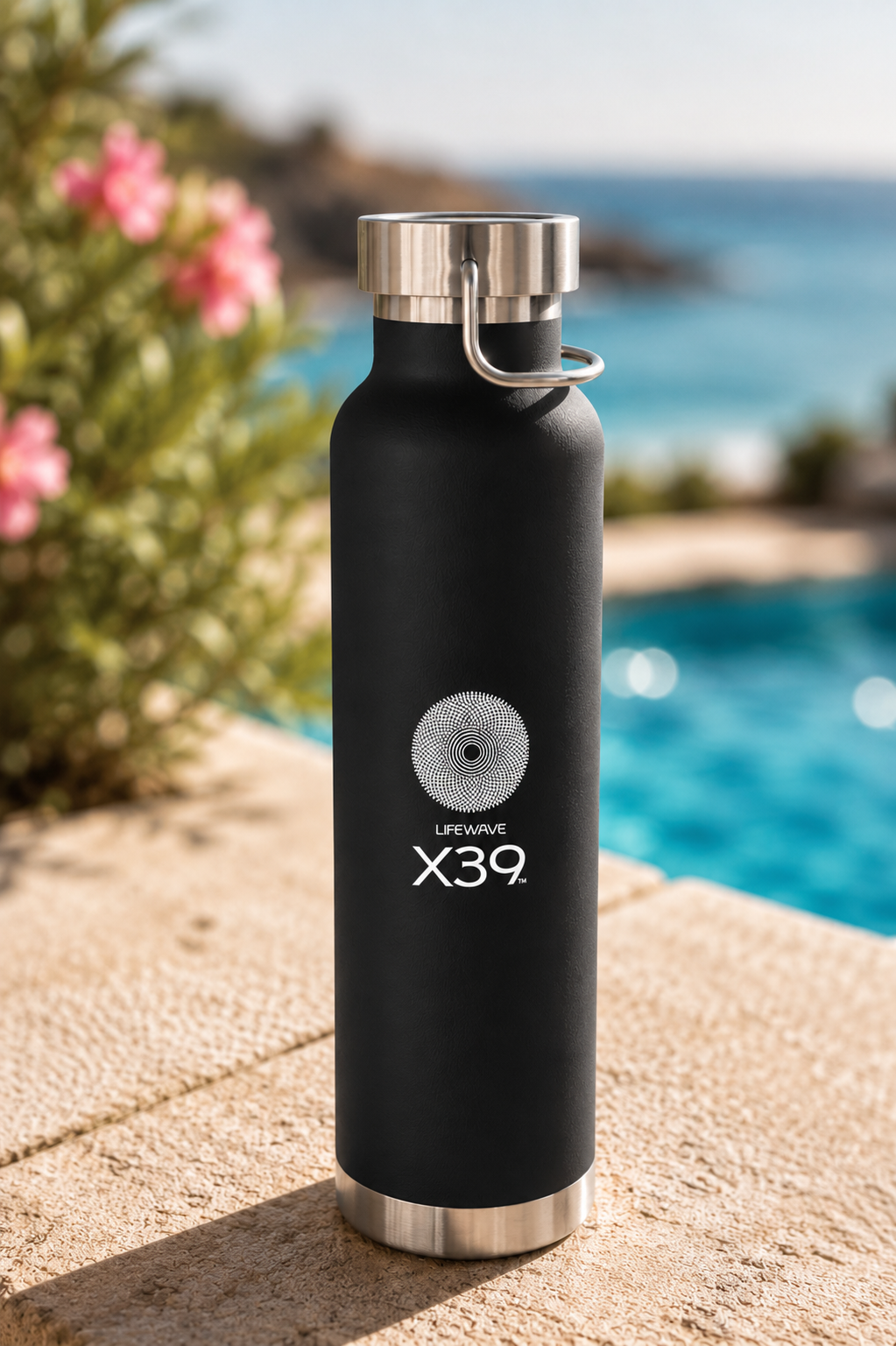 X39 Copper Vacuum Insulated Water Bottle. Powered by Light. White X39 Logo - 22 oz - Image 7
