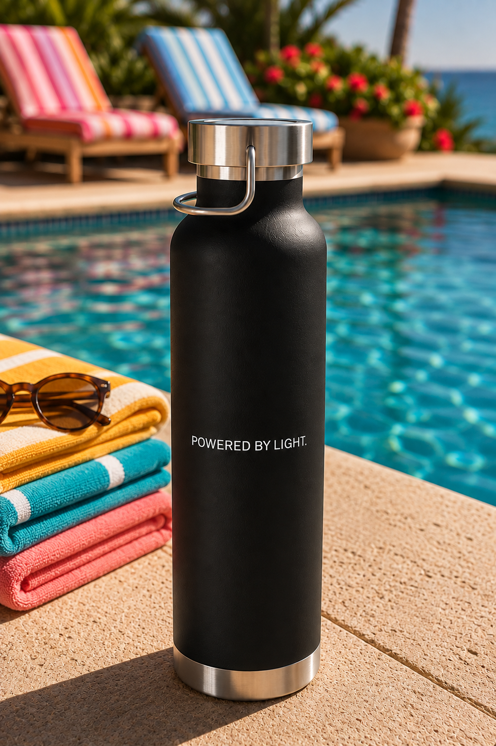 X39 Copper Vacuum Insulated Water Bottle. Powered by Light. White X39 Logo - 22 oz - Image 9