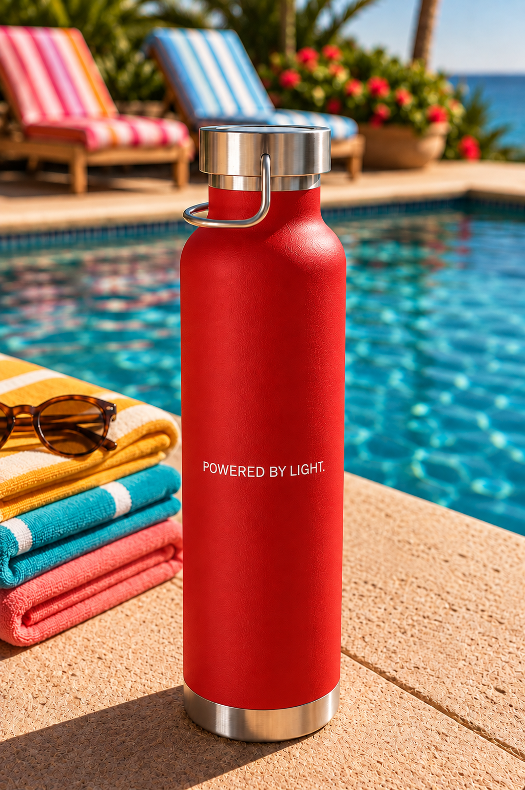 X39 Copper Vacuum Insulated Water Bottle. Powered by Light. White X39 Logo - 22 oz - Image 11