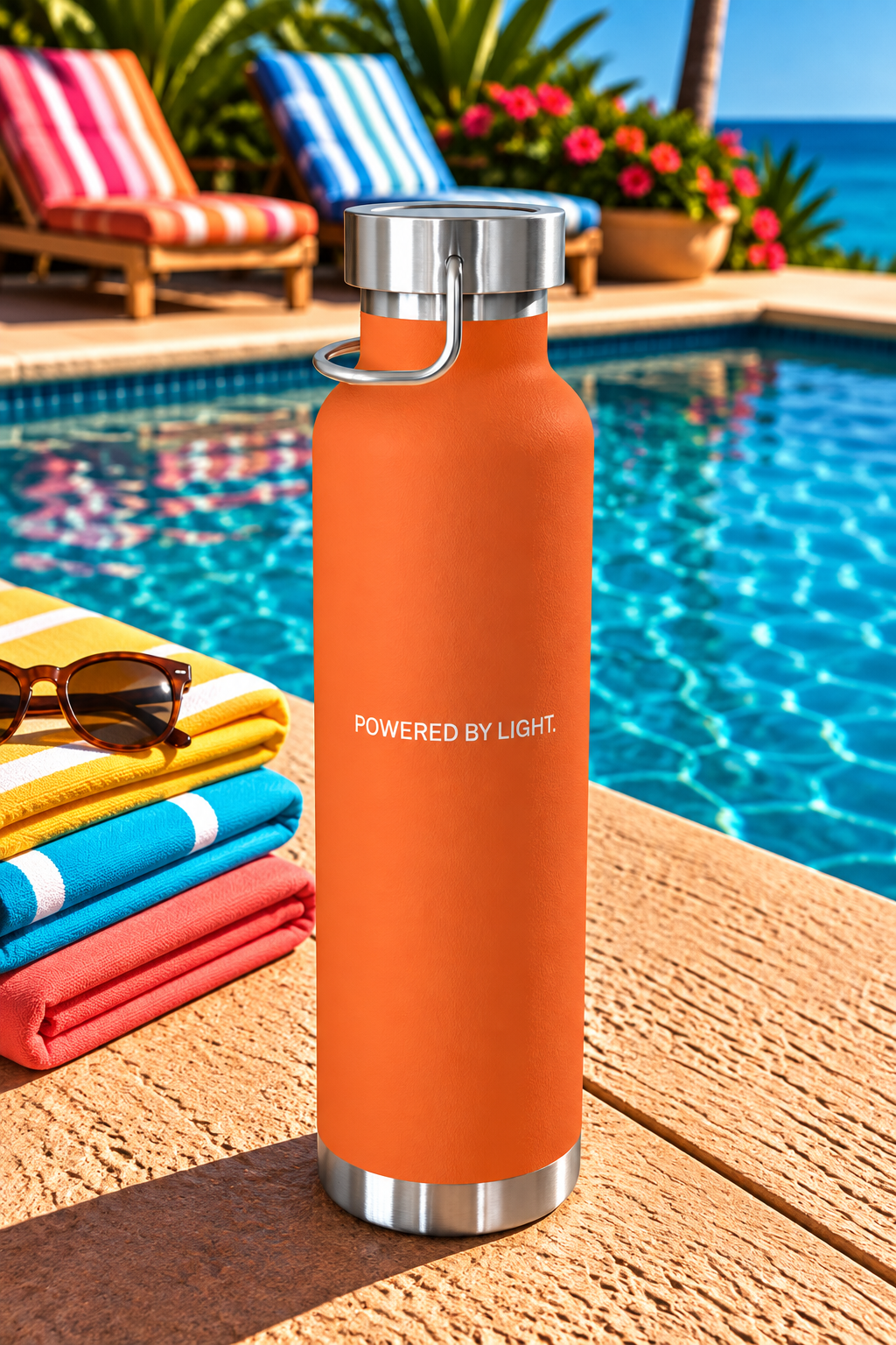 X39 Copper Vacuum Insulated Water Bottle. Powered by Light. White X39 Logo - 22 oz - Image 15