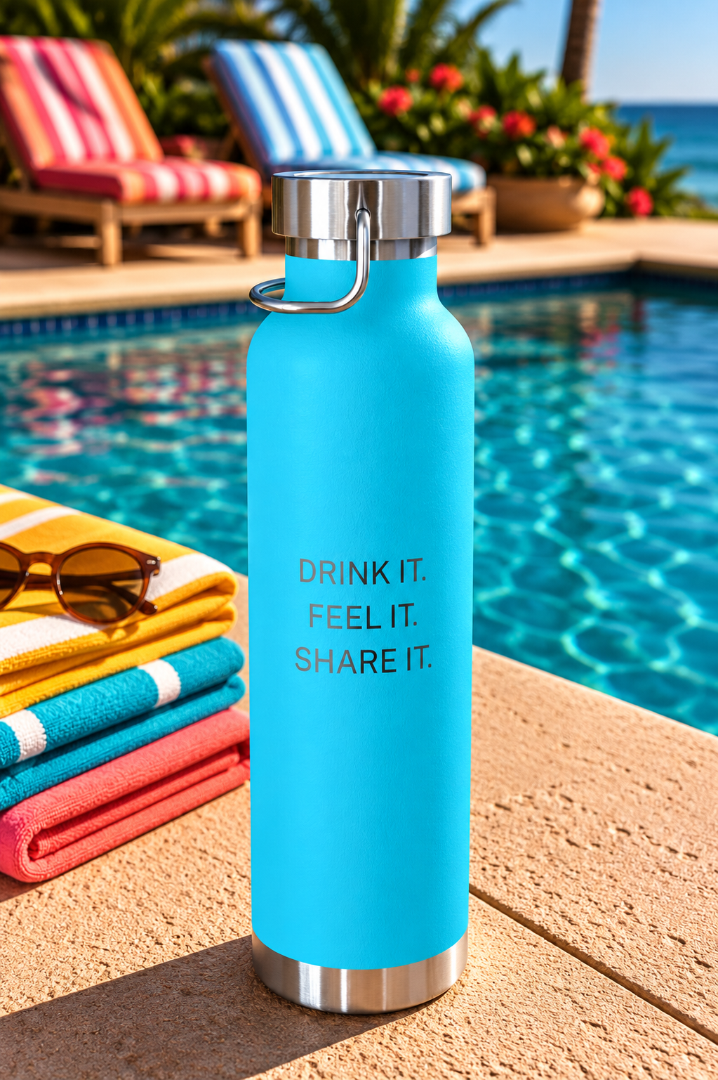 X20 Copper Vacuum Insulated Water Bottle. Drink it. Feel it. Share it. Black X20 Logo - 22 oz - Image 3
