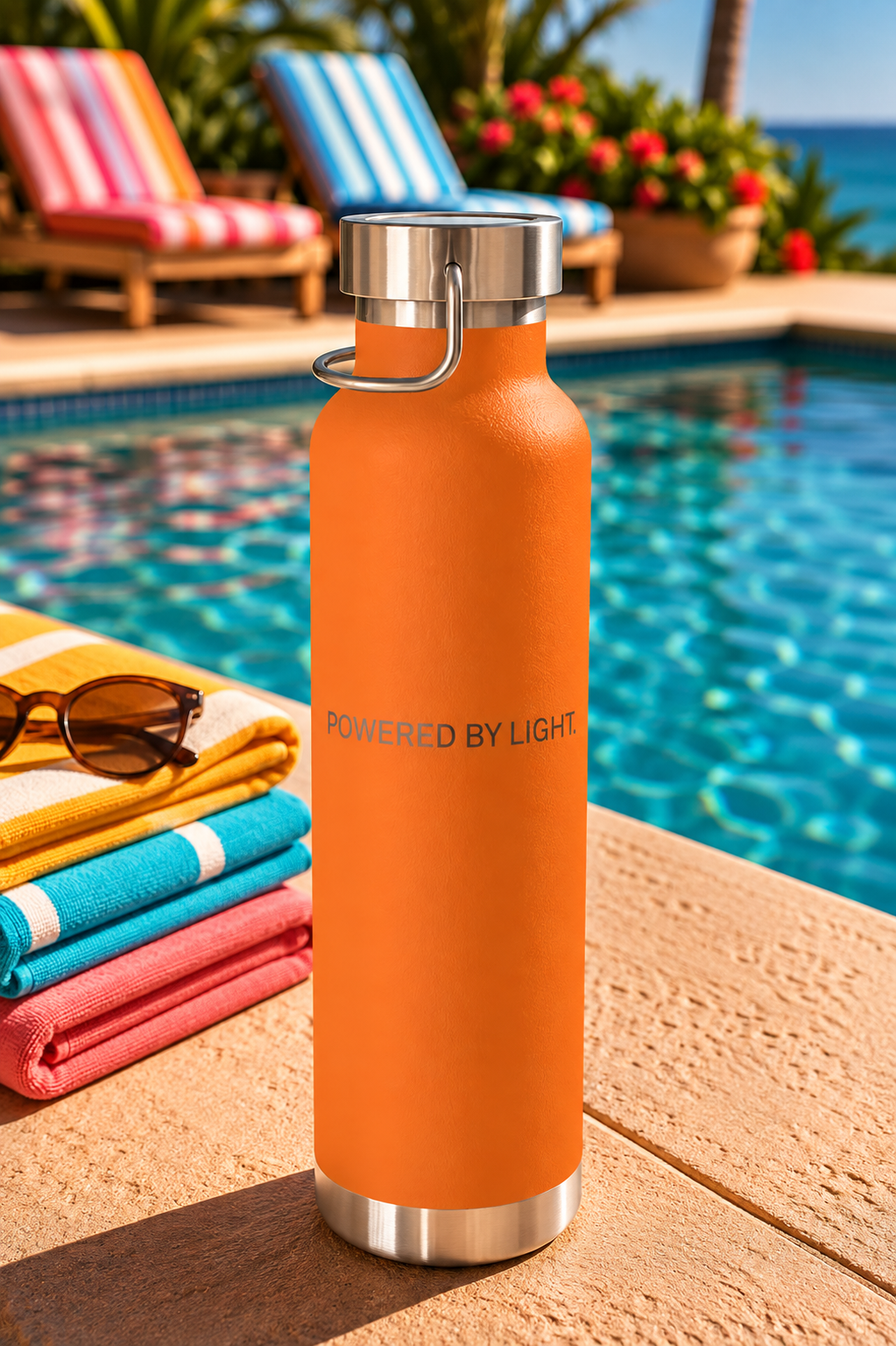 Lifewave X20 Copper Vacuum Insulated Water Bottle. Powered by Light. Black X20 Logo - 22 oz - Image 3