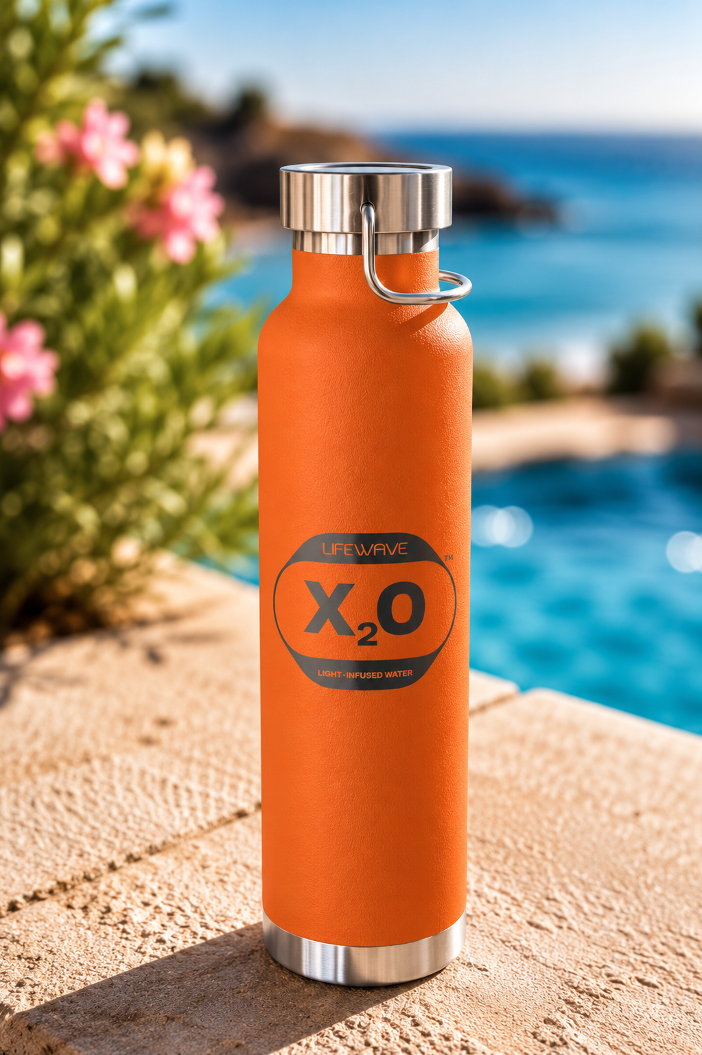 Lifewave X20 Copper Vacuum Insulated Water Bottle. Powered by Light. Black X20 Logo - 22 oz - Image 4