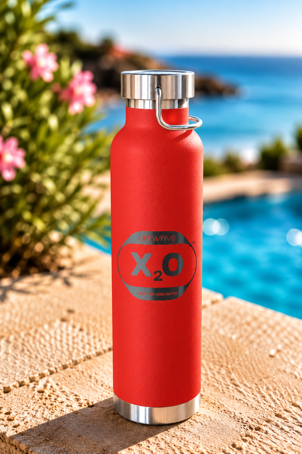 Lifewave X20 Copper Vacuum Insulated Water Bottle. Powered by Light. Black X20 Logo - 22 oz - Image 8