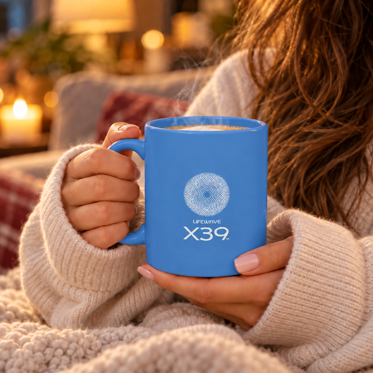 Lifewave X39 Ceramic Mug. Powered by Light. Be the Light. Share the Light. White X39 Logo - 11 oz - Image 7