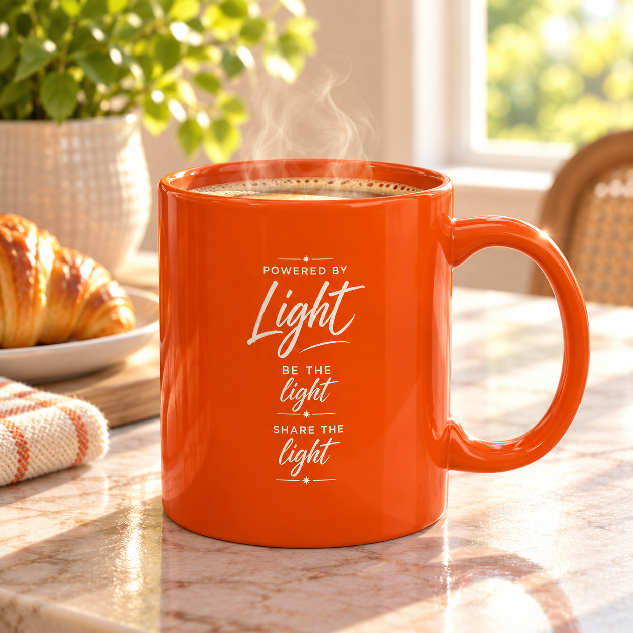 Lifewave X39 Ceramic Mug. Powered by Light. Be the Light. Share the Light. White X39 Logo - 11 oz - Image 10
