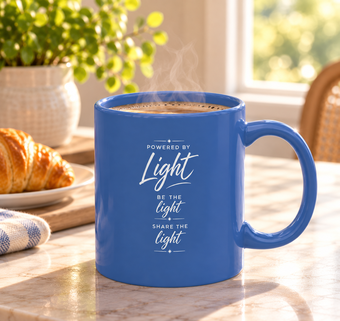 Lifewave X39 Ceramic Mug. Powered by Light. Be the Light. Share the Light. White X39 Logo - 11 oz - Image 8