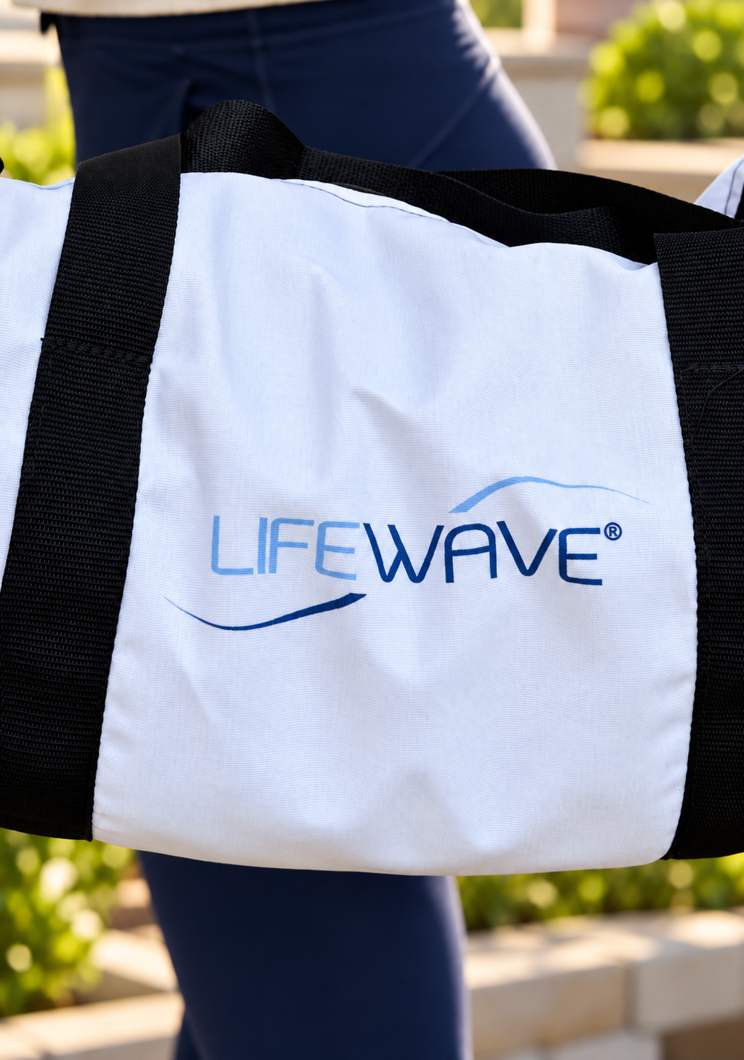 Lifewave X39 Duffel Bag. Sport Gym Bag. Powered by Light - White - Image 4