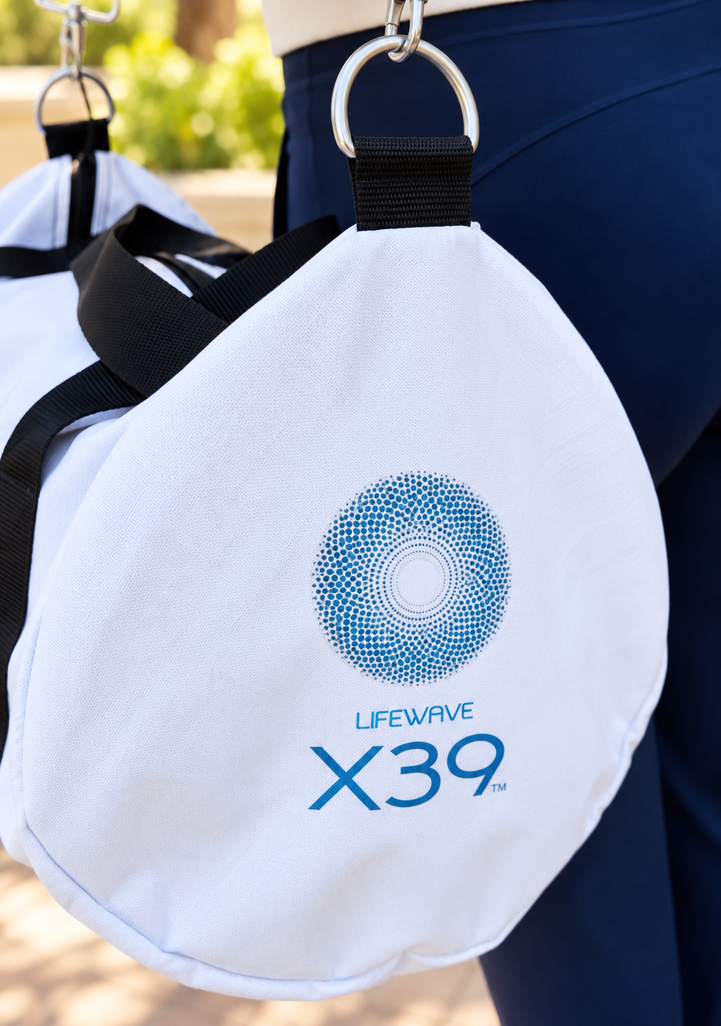 Lifewave X39 Duffel Bag. Sport Gym Bag. Powered by Light - White - Image 2