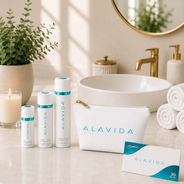 Alavida Cosmetic Bag. Lifewave Skin Regeneration System - T-Bottom