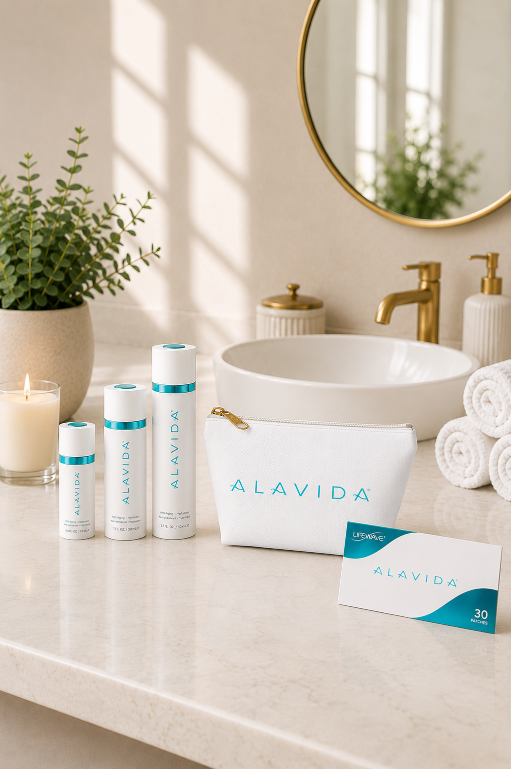 Alavida Cosmetic Bag. Lifewave Skin Regeneration System - T-Bottom
